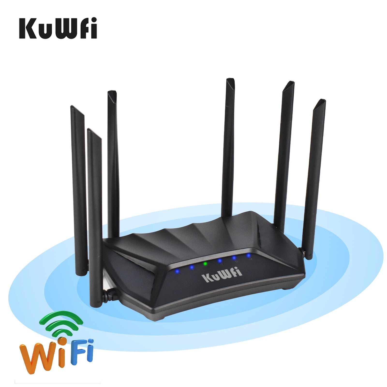 KUWFi CAT4 4G CPE Router 1200Mbps 2.4G 5GHz Dual Band WiFi Router LTE Modem with Gigabit RJ45 Port USIM Slot External Antennas.
