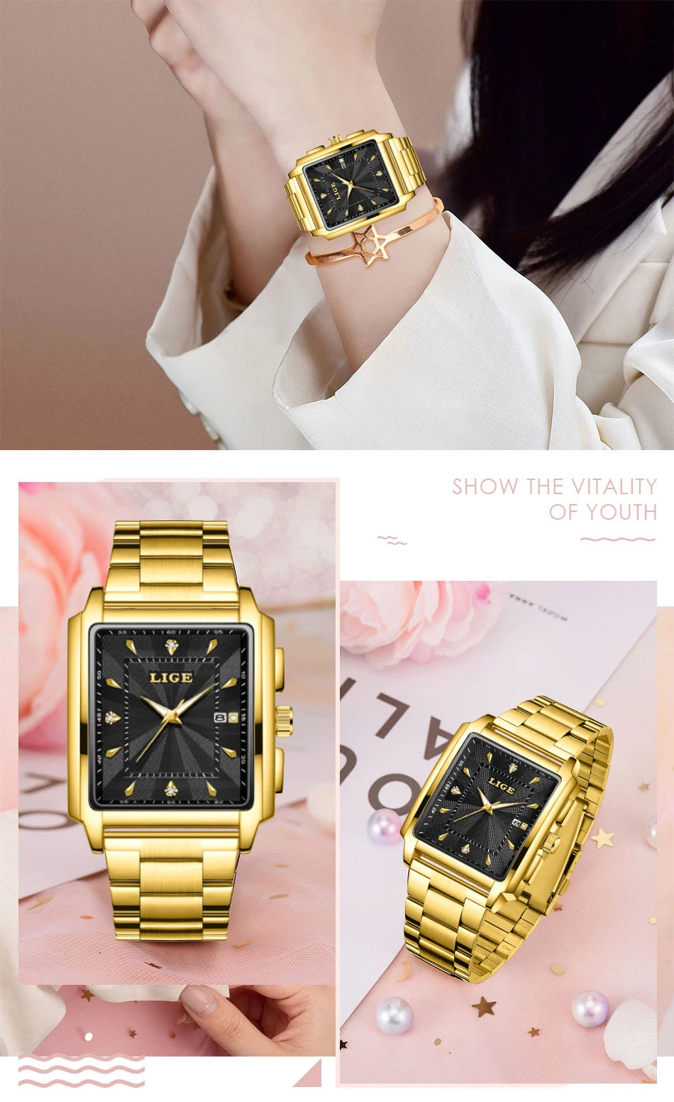LIGE Fashion Waterproof Watch For Women Top Brand Luxury Women Watch Casual Sport Date Women's Quartz Wristwatches Montre Femme.