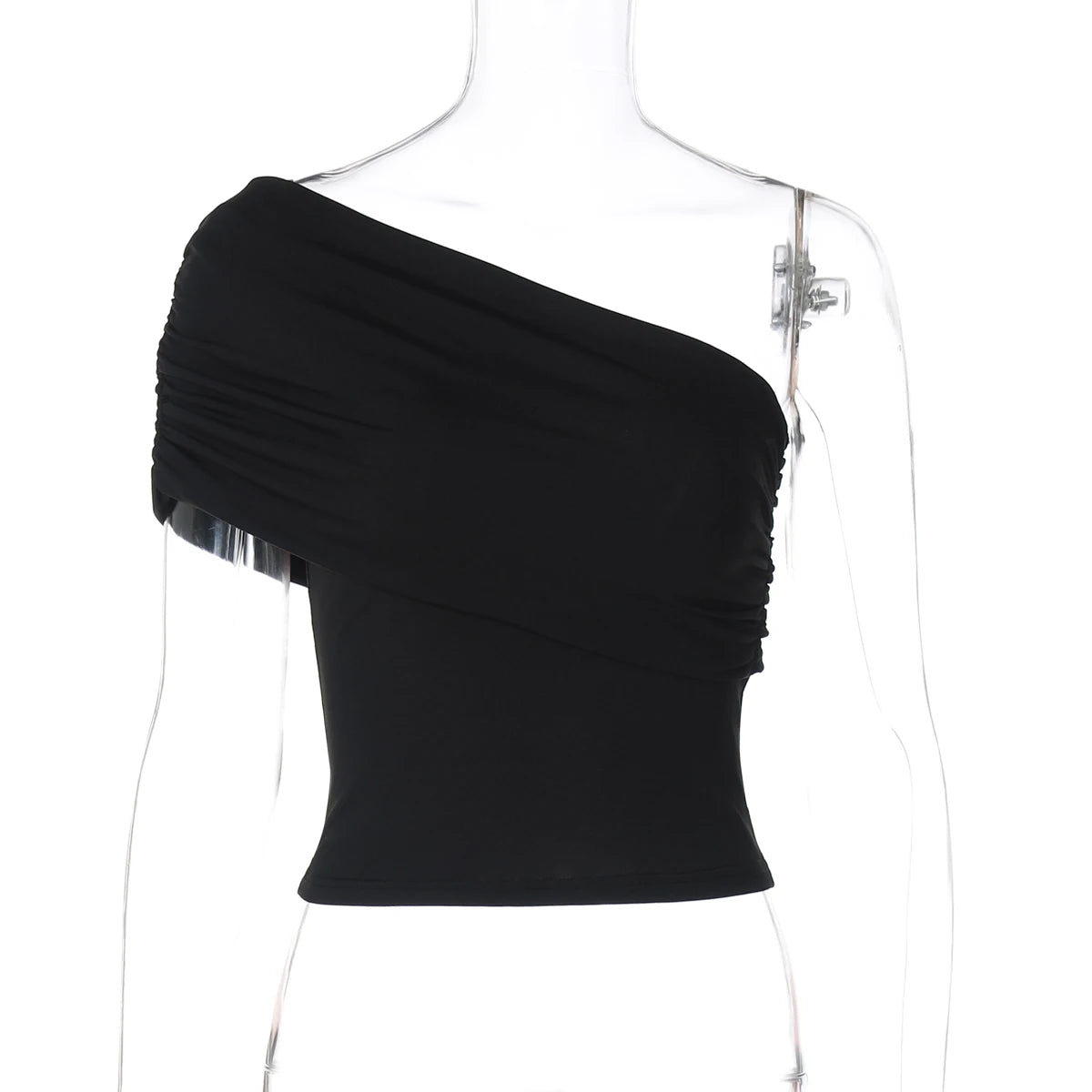 Dulzura One Shoulder Sleeveless Ruched Backless Bodycon Tank Top Women'S Solid Sexy Elegant Y2K Top Party Clubwear Summer Outfit