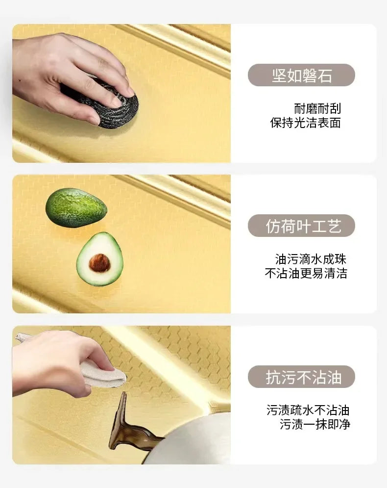 Gold Kitchen Sink Stainless Steel Sink Digital Vegetable Washing Basin, Atmosphere Light, Kitchen Large Single Sink 75cmX46cm