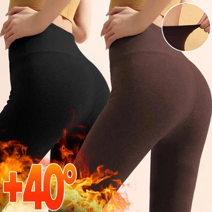 Winter Warm Women's Leggings Thermal Pants Polar Pantyhose Sock Lined Pants Velvet Tights Skin Effect High Waist Wool Leggings