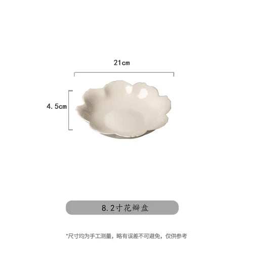 color petal household ceramic dish hotel restaurant tableware.