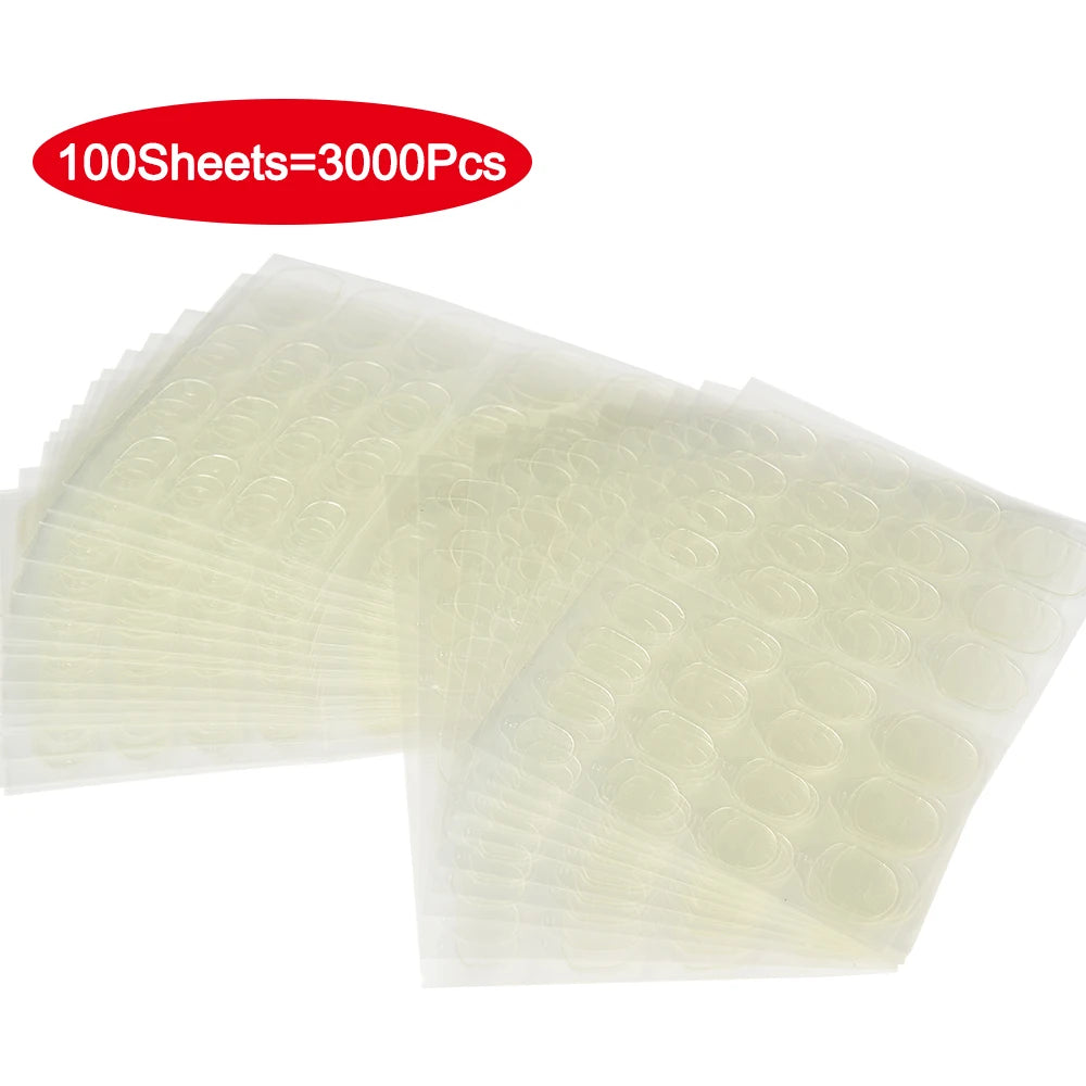 6000Pcs Double-Sided Nail Adhesive Stickers Waterproof Breathable Transparent False Nail Glue Sticker Jelly Nail Tips DIY Tools.