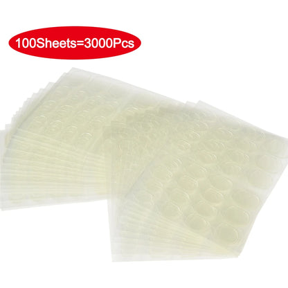 6000Pcs Double-Sided Nail Adhesive Stickers Waterproof Breathable Transparent False Nail Glue Sticker Jelly Nail Tips DIY Tools.