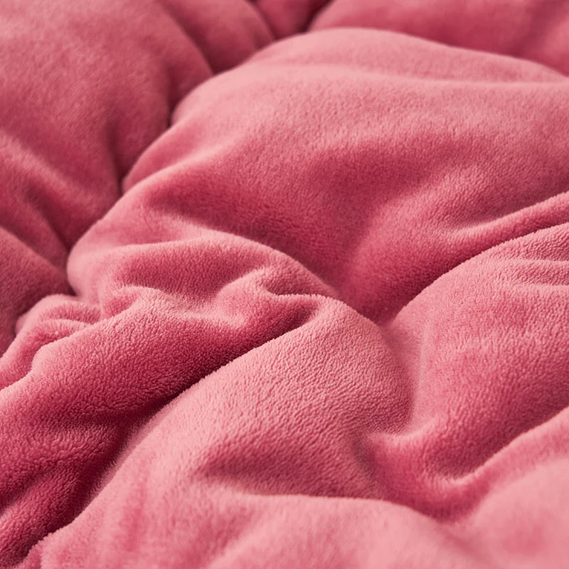 New Milk Velvet Soybean Comforter Grey Winter Keep Warm Duvet Solid Quilt Soft Fleece Thickened Blanket Drop Shippping Full.