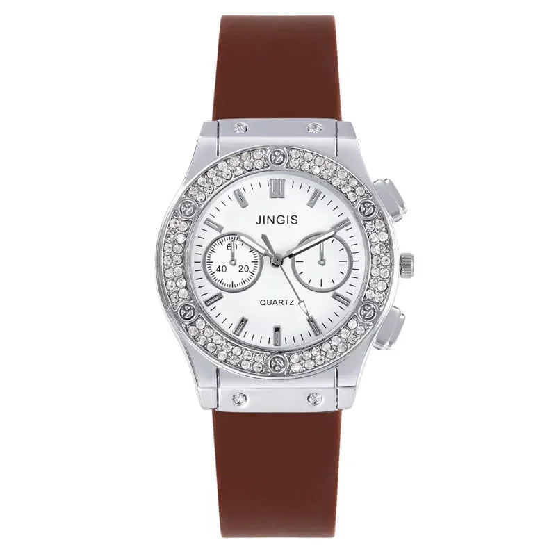 Fashion Women Watches Luxurious Brand Casual Diamond Female Rubber Quartz Wristwatches Simple Sport Clock Relogio Feminino.