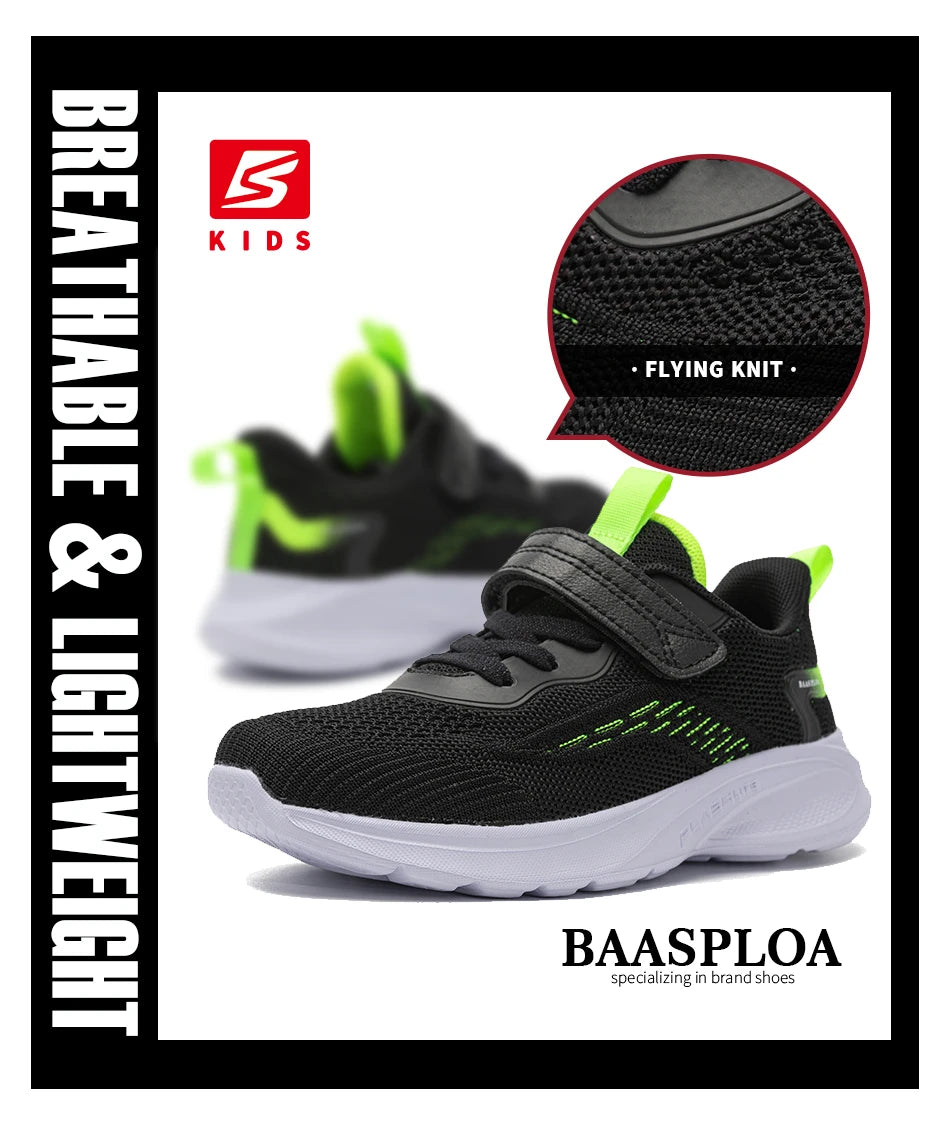 Baasploa Children Sneakers Boys Sports Shoe Tennis Casual Daily School Kids Running Shoes Walking Sneaker for Boys Free Shipping.