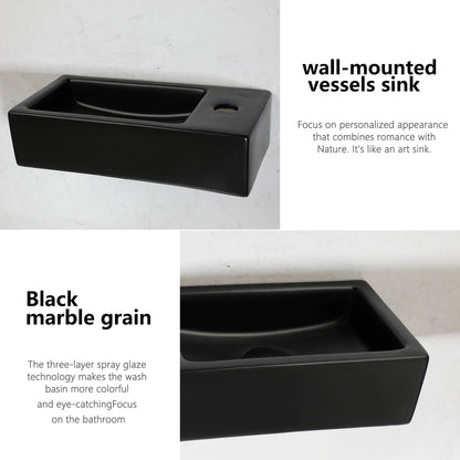 JIENI Art Ceramics Einzelwaschbecken, modernes Wandwaschbecken im europäischen Stil, quadratisches, minimalistisches Waschbecken aus Porzellan