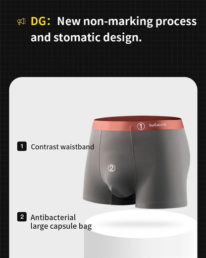 MiiOW 3 stücke 100S Modal Männer Boxer Unterwäsche Eis Seide Licht männer Höschen Boxershorts 5A Antibakterielle Atmungsaktive Mann unterhose