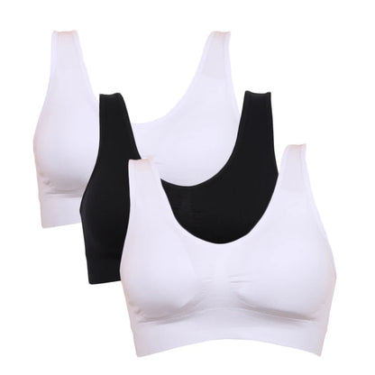 3PCS/lot Seamless Bra With Pads Plus Size Bras For Women Active Bra Wireless Brassiere Push Up Big Size Vest Wireless BH 5XL.