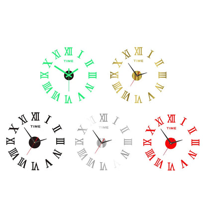 3D Leuchtende Wanduhr Rahmenlose Acryl DIY Digitale Uhr Wand Aufkleber Stumm Uhr Für Wohnzimmer Schlafzimmer Büro Wand Dekor
