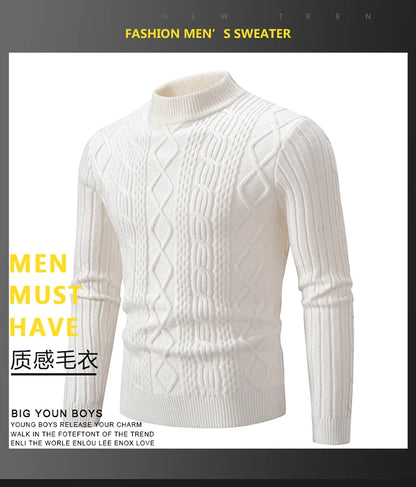 2023 Autumn  and Winter New Sweaters Warm Fit Knitted Sweaters Solid Color Casual Pullover Multiple Styles Sweater Men
