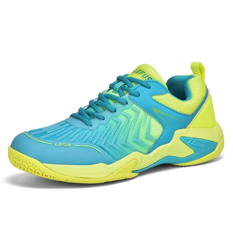 High-quality Badminton Trainers for Men and Women Blue Athletic Shoes with Anti-Slip Sole for Indoor and Outdoor Sports.