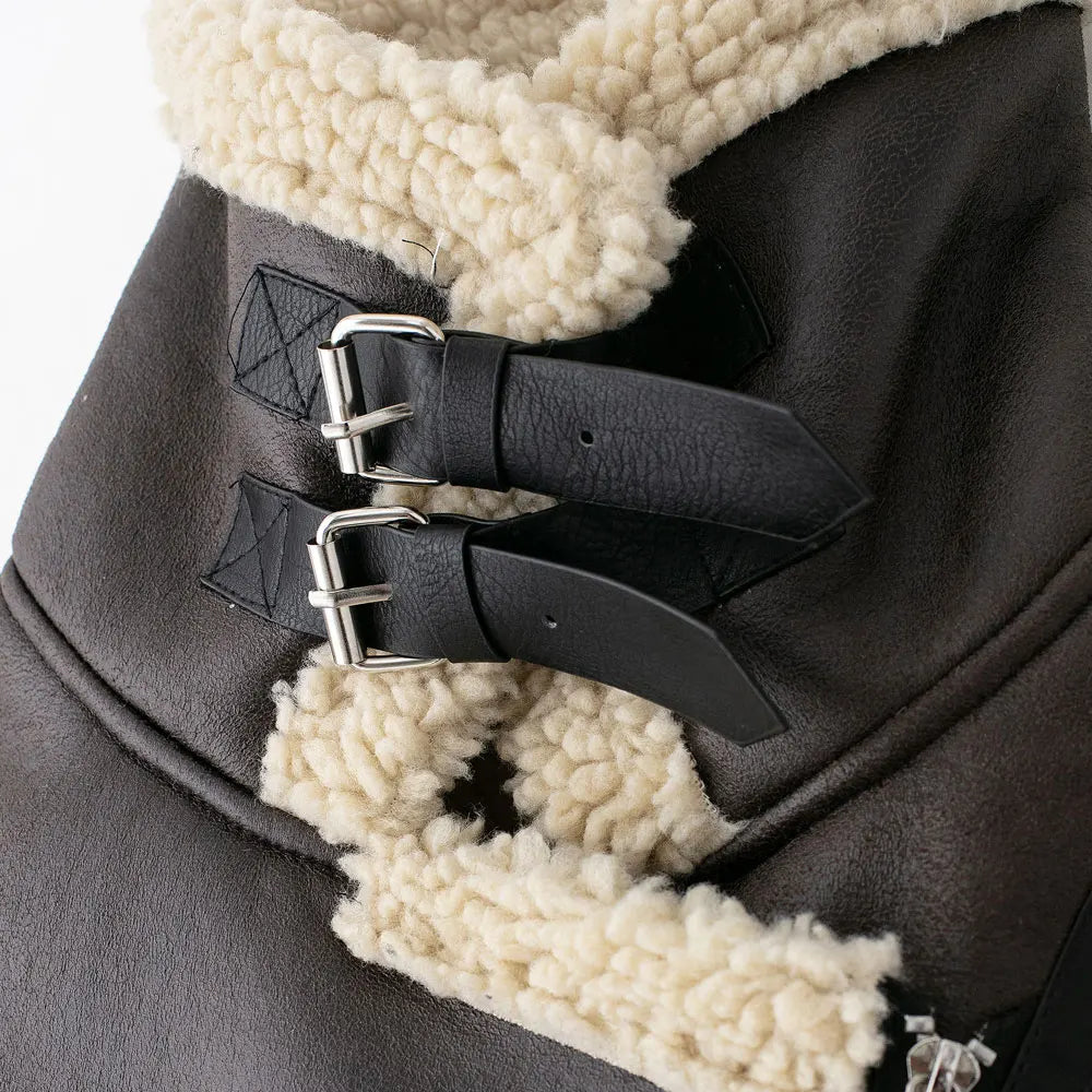 TRZA-Damen-Jacke aus dickem, warmem Wildleder mit Gürtel, langärmlige Mäntel, Kunstscheren, weibliche Oberbekleidung, schicke Oberteile, Wintermode.