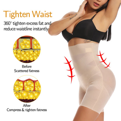 Women Body Shaper High Waisted Trainer Tummy Control Panties Butt Lifter Slimming Underwear Waist Cincher Shapewear Shorts.