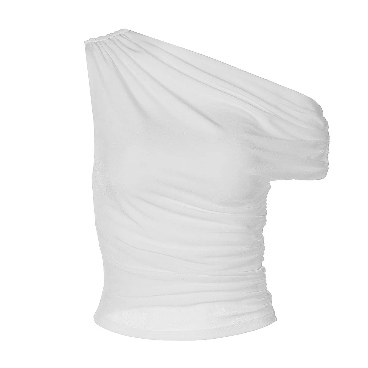 Talenza Sexy One Shoulder Tops Womens Summer Fashion Hot Girls Backless Pleated Slim T-Shirt Casual Office Lady Party Tops Women.