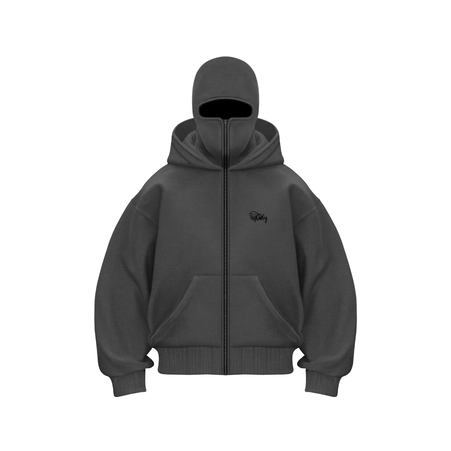 Men's Balaclava Zip Hoodie Winter Warm Casual Sweatshirt With Hooded Face Mask Zipper Design Sports Jacket Outdoor Activities.