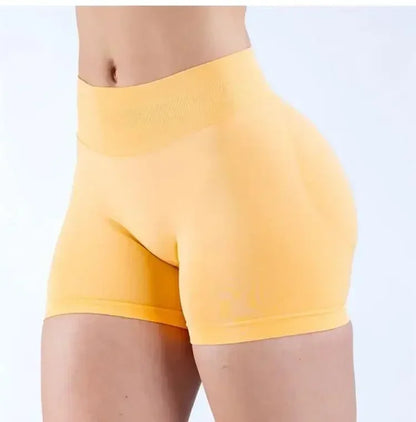 Summer High Waisted Yoga Shorts Women  Fashionable and Sexy Running Fitness Pants Solid Color High Elastic Yoga Leggings