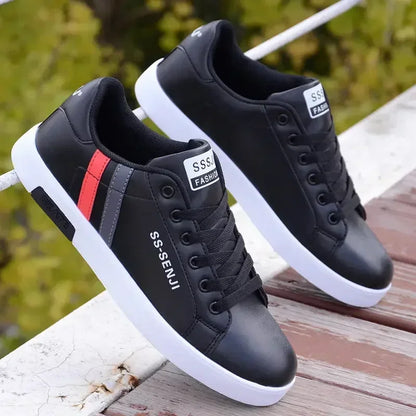 High Quality Men Sneakers Leather Outdoor Casual Shoes Lace-up Hot Sale Mens Vulcanized Shoes Trendy Men Shoes New Tenis Hombres