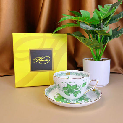 Flower Basket Coffee Cup and Saucer Set Ceramic Cup Saucer Gift Box Bone China Afternoon Tea Pastoral Flower Home Drinkware