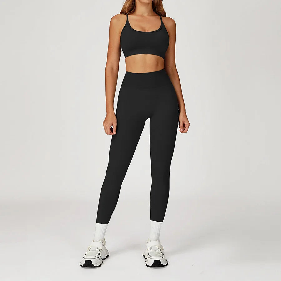 2PCS Yoga Suit Sports Set Women Gym Set Woman Tracksuit Running Workout Long Sleeve Sports Shirt Shorts and bra set Sport Outfit