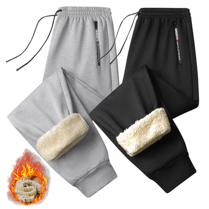 Mens Casual Pants Autumn Winter Fleece Sweatpants Men Running Jogger Sports Gym Trousers Fashion Solid Color Workout Long Pants.