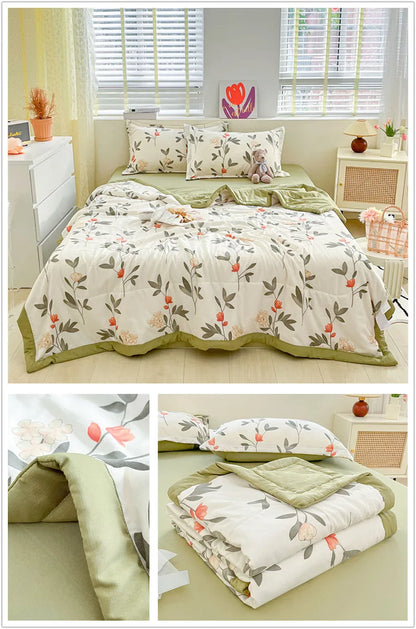 Printed Thin Duvet Skin-friendly Comforter 100x150cm for Kids Quilt Soft Bedspread Summer Blanket edredones (No Pillowcase).