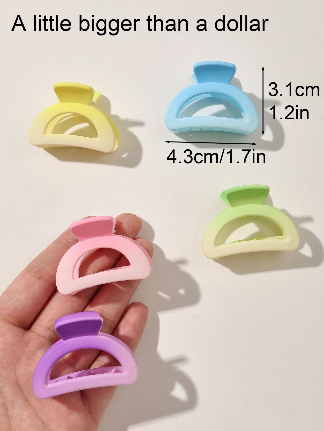 4 Pack Medium Small Hair Clips for Women, Claw Clips for Thick Thin Hair, Strong Hold Square Jaw Clips.