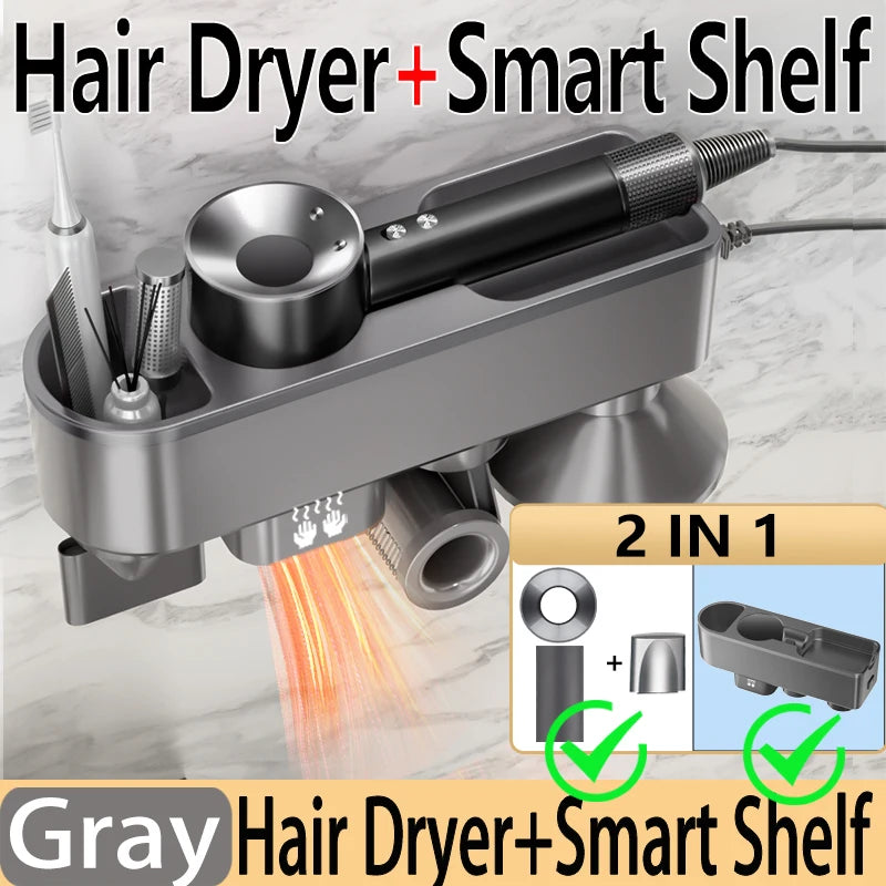 1600W Negative Ionic Hair Dryer For Dyson Hair Dryer Shelf 2 IN 1 Become Hand Dryer Whitout Drilling Hanger Household