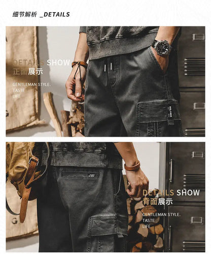ARENS Techwear Cargo Pants Men Black Cargo Trousers Male Vintage Japanese Streetwear Hip Hop Pockets Casual Safari Style Loose.