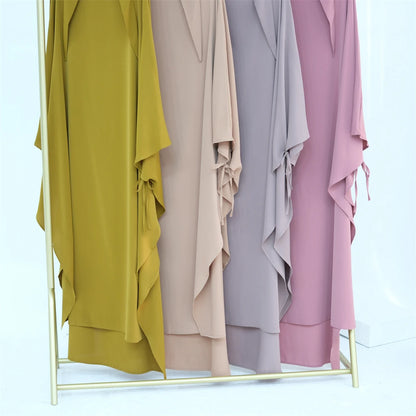 Ramadan Eid Khimar Abaya Dubai Turkey Islam Muslim Maxi Hijab Dress Nida Prayer Clothes For Women Kebaya Robe Femme Musulmane.