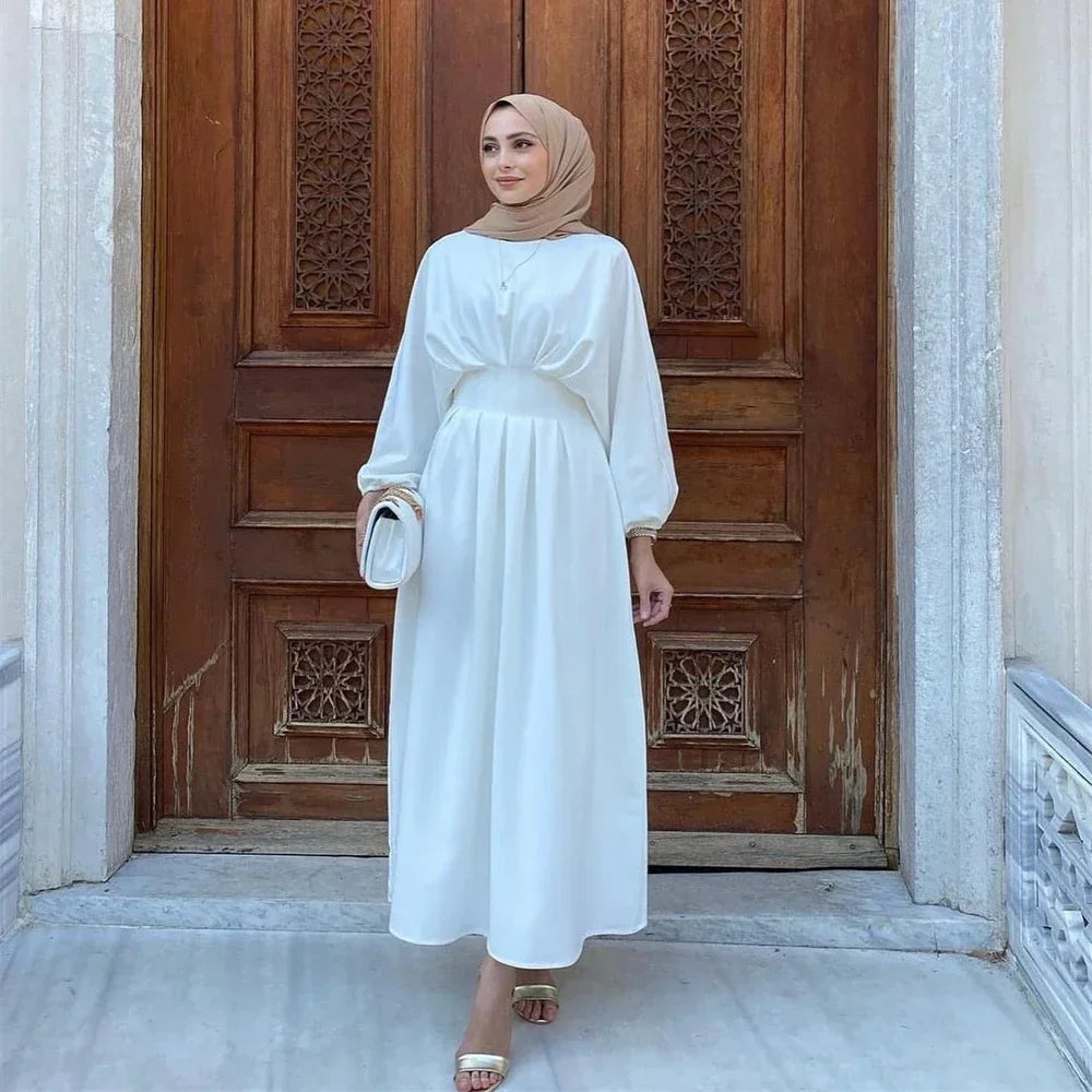 Ramadan Linen Abaya Dubai Turkey Islam Muslim Modest Dress Kaftan Prayer Clothes For Women Kebaya Robe Arabe Femme Musulmane.