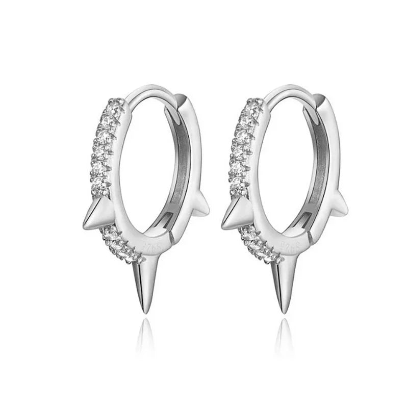 Silver Gold Color Hoop Earring Trendy Punk Hip Hop Rivet Ear Rings for Women Gothic Party Jewelry Pendientes Orecchini 2025.