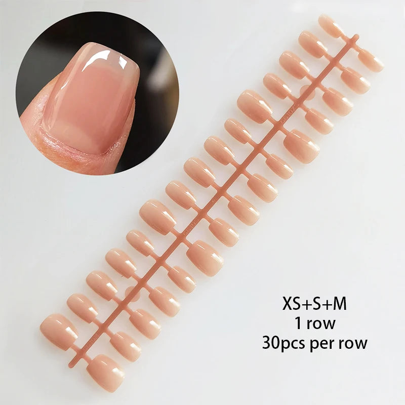 30Pcs Matte Nude Fake Nail Fashion Press on Quick Extension Wearable False Nails Simple Full Cover Nail Tips Manicure Nail Art