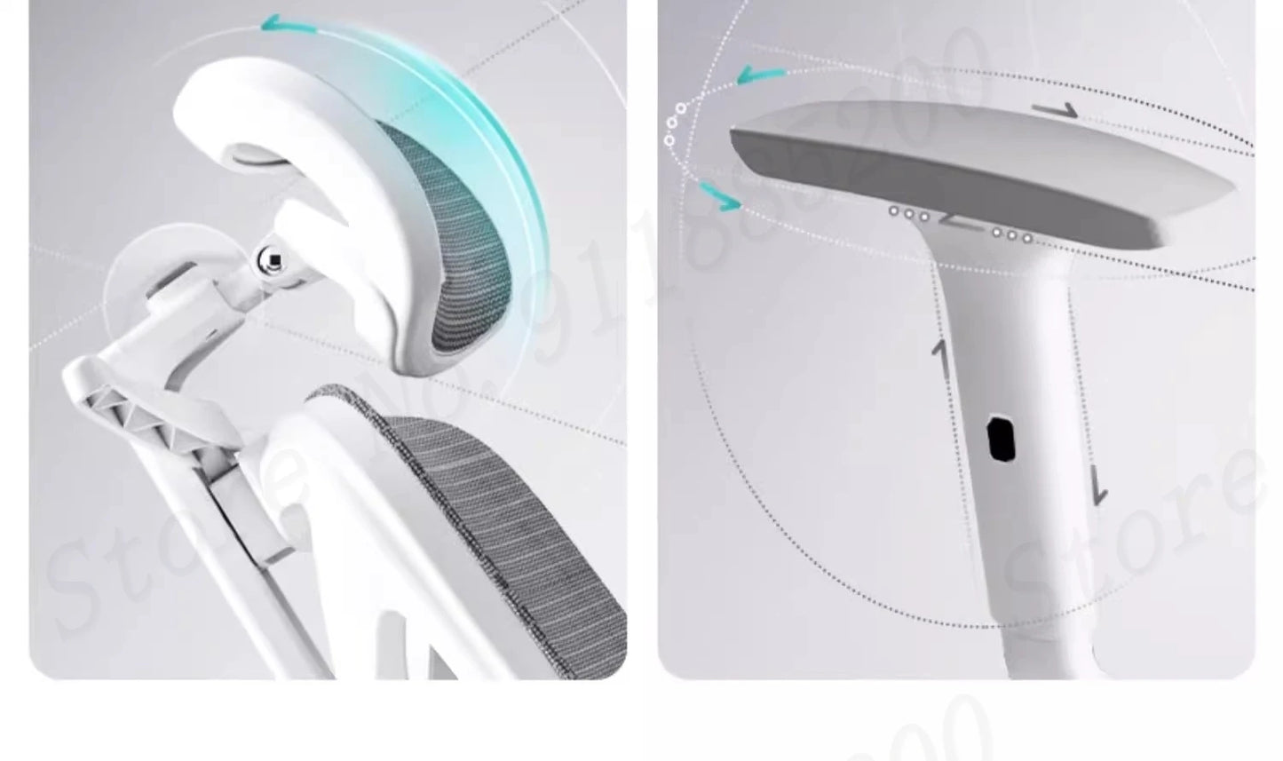 Ergonomischer Computerstuhl, Heimbüro, Lordosenstütze, Gaming-Stuhl, Liegestuhl aus Latex, atmungsaktives Mesh, 4D-verstellbare Armlehne