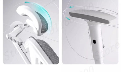 Ergonomischer Computerstuhl, Heimbüro, Lordosenstütze, Gaming-Stuhl, Liegestuhl aus Latex, atmungsaktives Mesh, 4D-verstellbare Armlehne