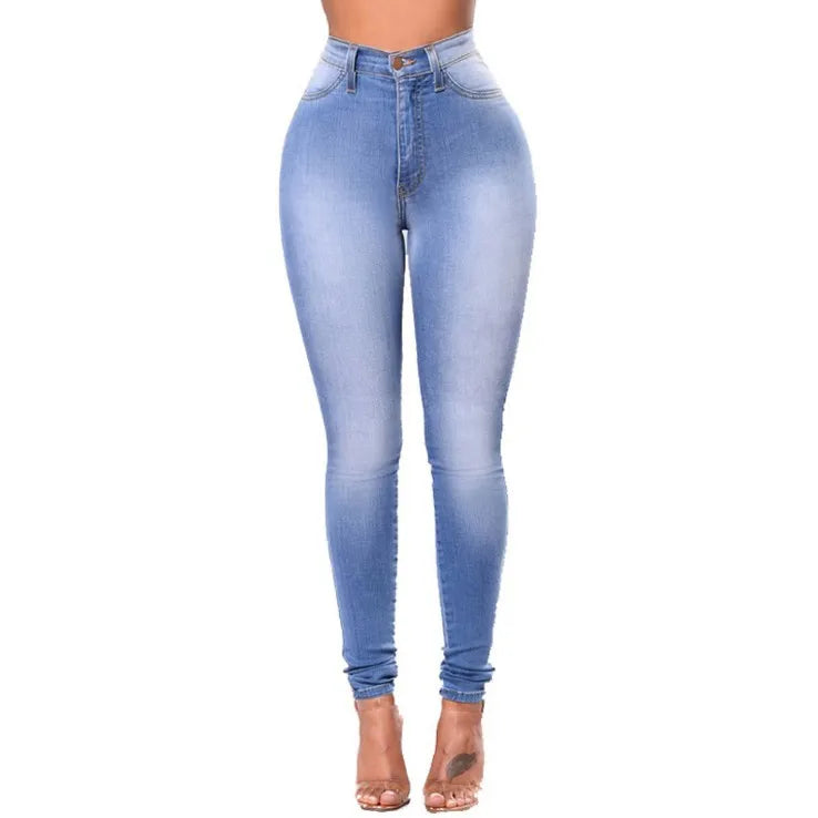 2025 New Women's  Jeans High Waist Push-Up Jeans High Stretch Stretch Mother Jeans Washed Denim Skinny Pencil Pants Women's