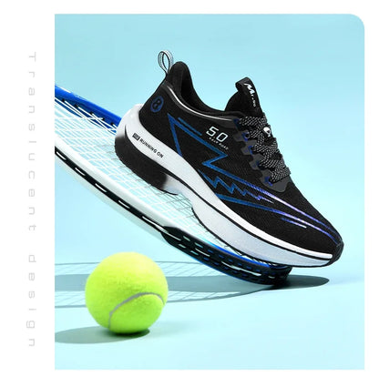 Men Sport Shoes Professional Cushioned Carbon Plate Running Shoes Breathable Lace-up Casual Sneakers Marathon Athletic Footwear.