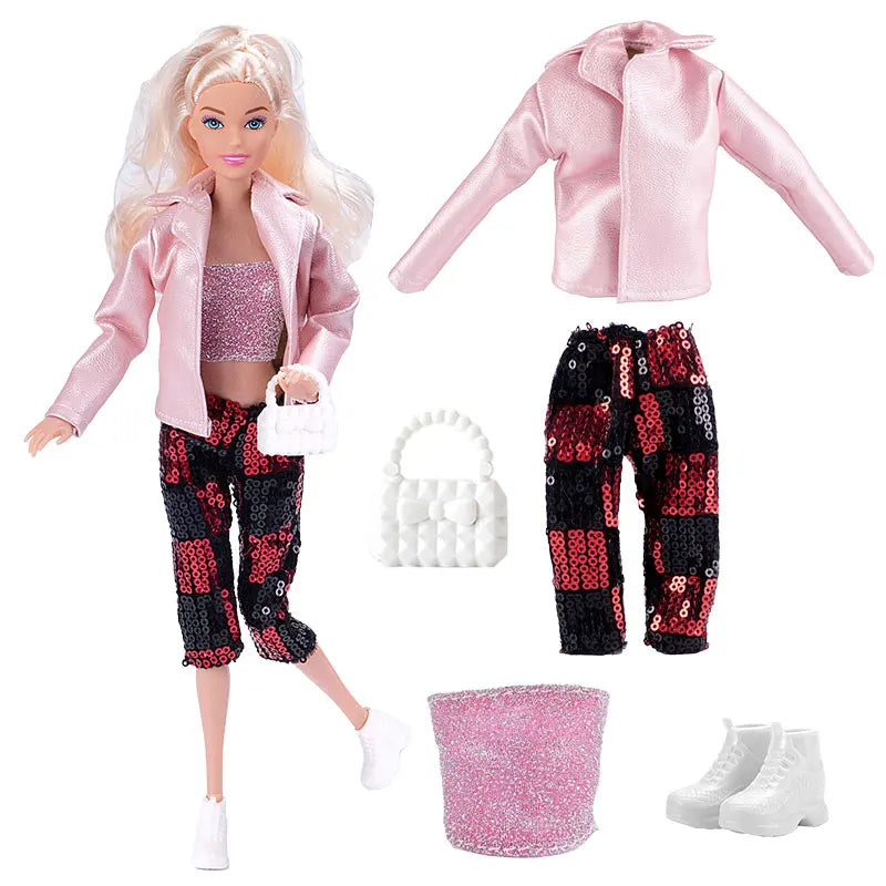 NEW 25 Style Doll Clothes Outfits Pink Winter Sweater Coat Dress Pant Costume Doll House Accessories Christmas Girls Gift