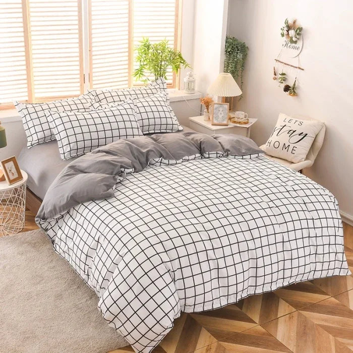New Comfortable Soft Skin-friendly Cotton Aloe Vera Cotton Four-piece Set Active Cotton Bedding Sheet Quilt Cover