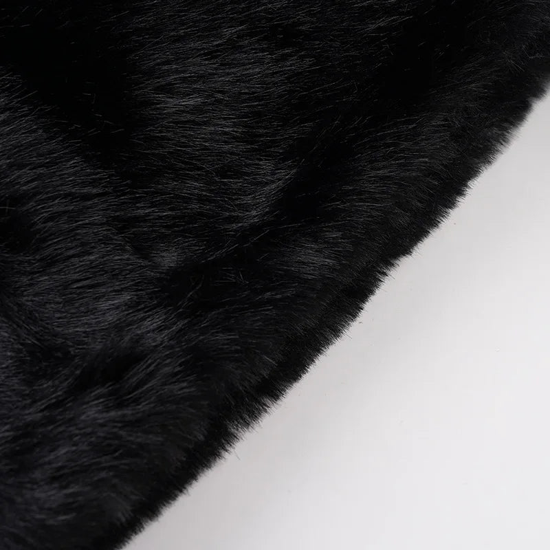 2025 Fall Winter Women Fashion Faux Fur Bodycon Mini Skirts All Matching Basic Casual Streetwear Bottoms Furry Skirt Clubwear.