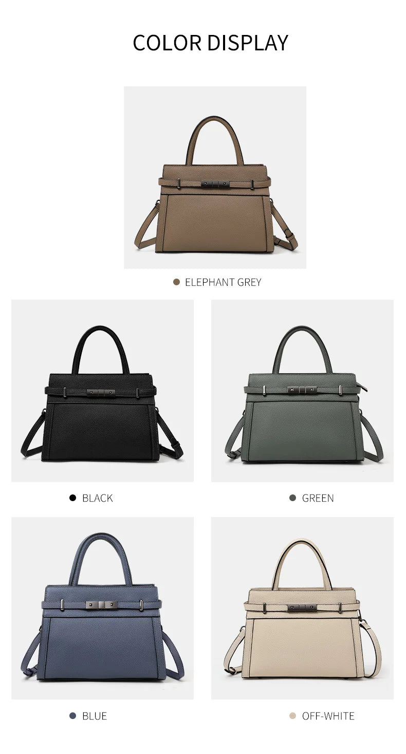 Genuine leather women's bag original first layer cowhide women's hand shoulder simple tote bag occupation.