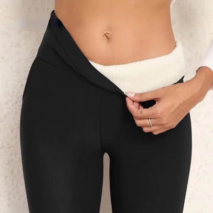 Ultra dicke Imitation Lamm Kaschmir künstliche Samt Leggings, Winter Plüsch verdickte hoch taillierte lange Hosen, warme Hosen.