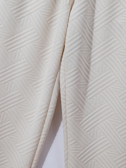 Men's Summer New Style Solid Color Knitted Short Sleeve Cardigan with Long Pants Casual Set Sporty Look from Mainland China