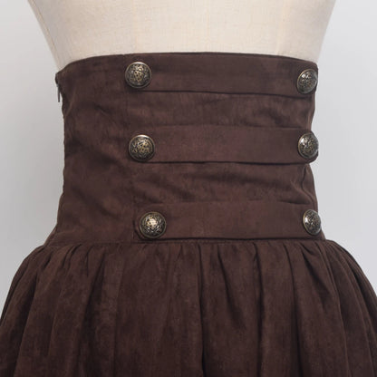 Women Renaissance Skirt Steampunk Vintage Lolita Gothic Victorian Empire High Waist Walking Skirts.