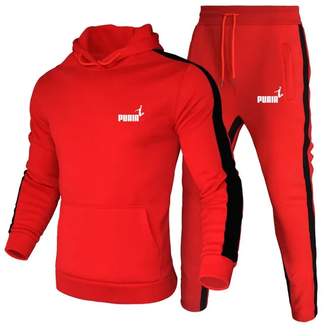 Special offer for the autumn 2025 men's sports suits. Men's two-piece outdoor sports outfit. Men's hooded sweatshirt. Fashionabl.