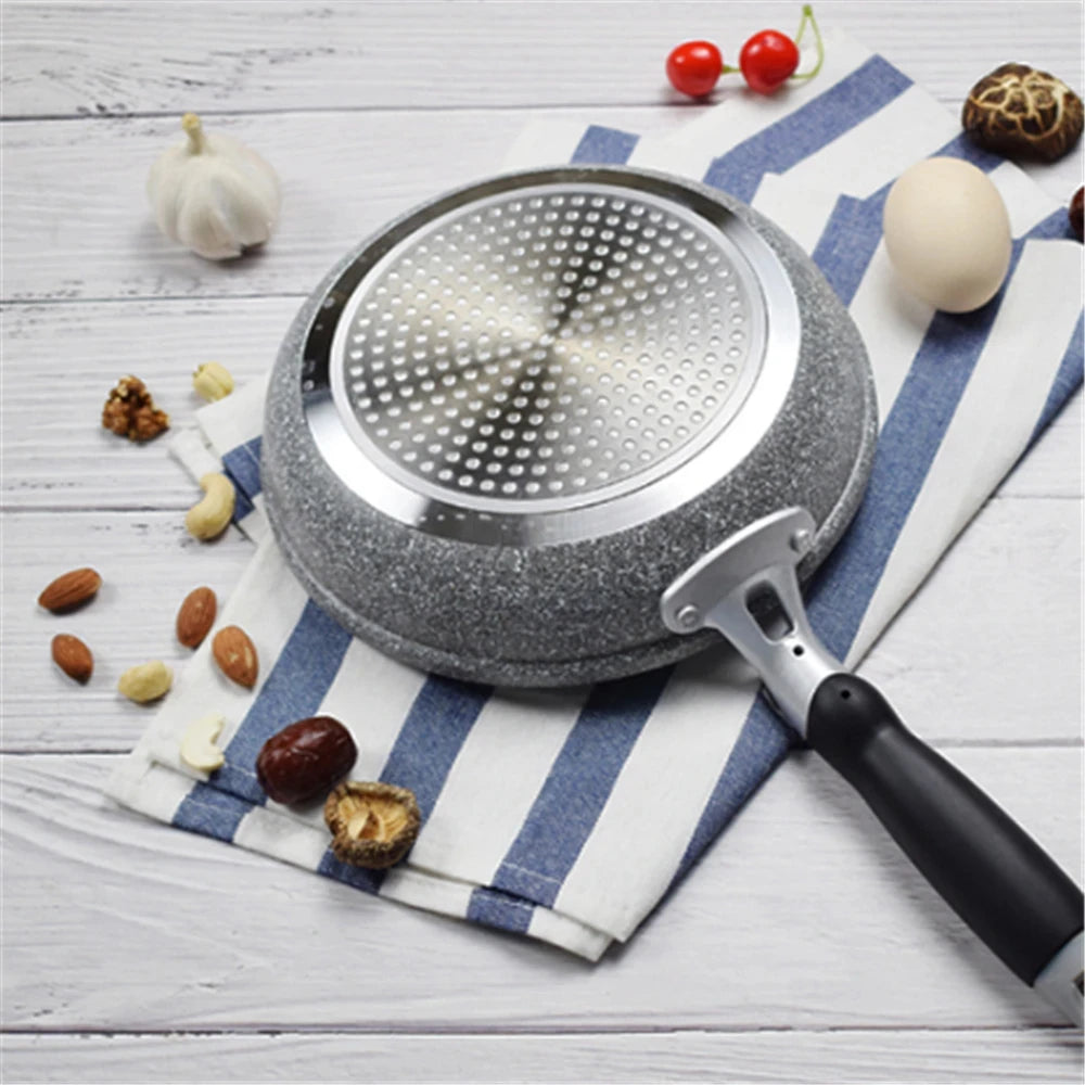 Durable Stone Frying Pan28/26/24/20cm Wok Non-stick Pan Skillet Cauldron Induction Cooker Pans Pancake Egg Gas Stove Home.