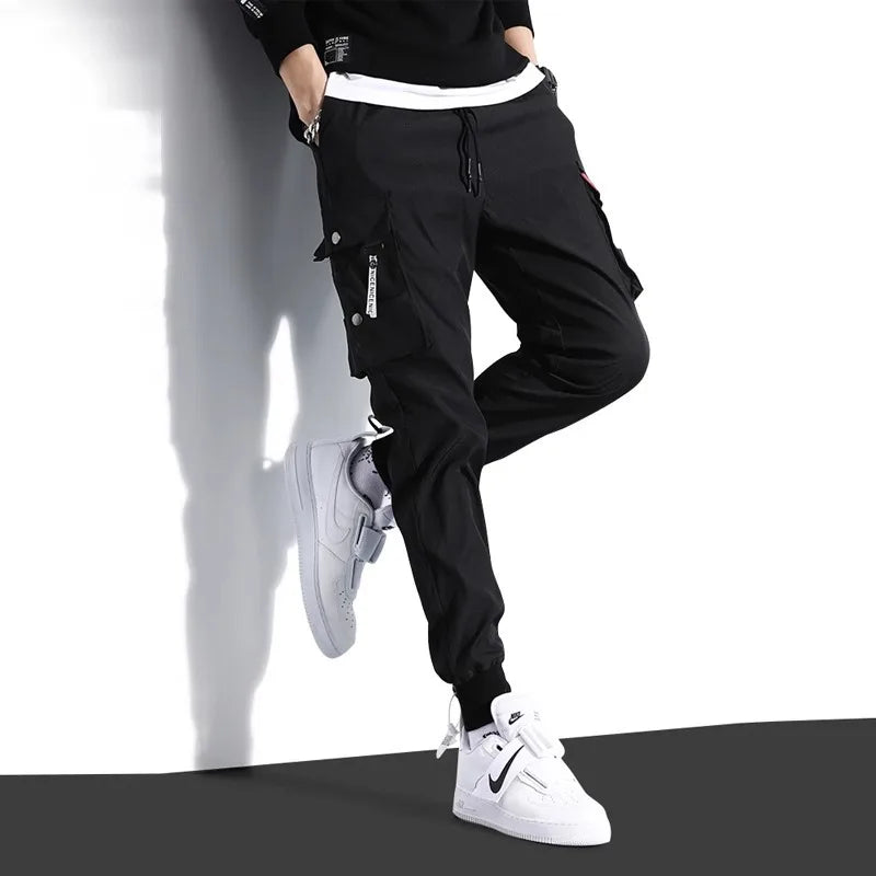 Men's Trendy Overalls Spring Autumn American Style Leggings, Men's Loose Casual Pants.