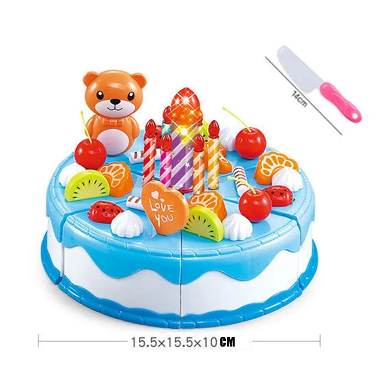 Kitchen Coffee Pretend Play Tea Set Children Toy Food Cake Model Girl Simulation Utensils Cut Kids Play House Birthday Cake Toys.
