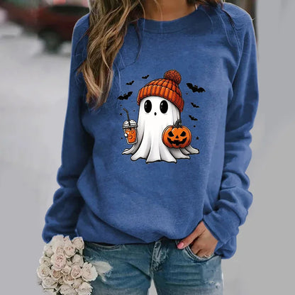 Niedliche Geister muster Pullover Frauen lässig Halloween Geist Harajuku Pullover fallen Frauen Tops.